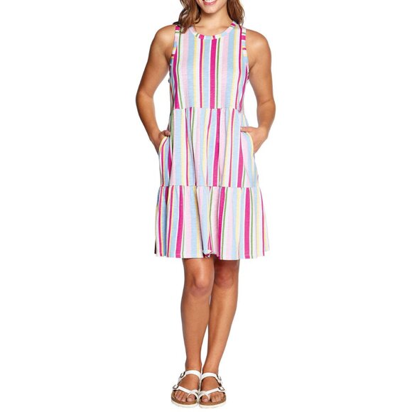 GAP Cotton Modal Striped Sleeveless Tiered Tank Dress - Picture 8 of 8